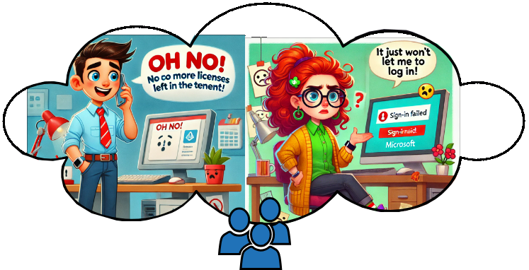 Comicimage of client and user